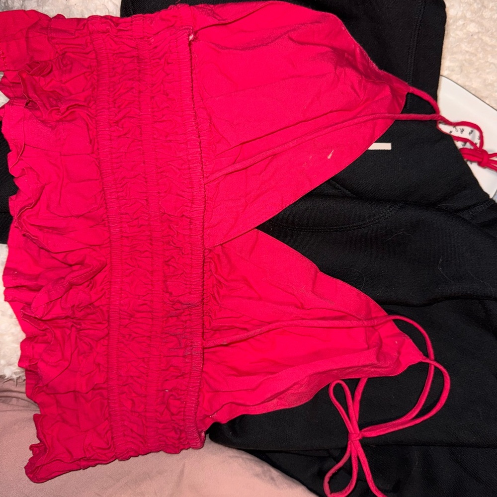 Women's Pink Ruffled Top